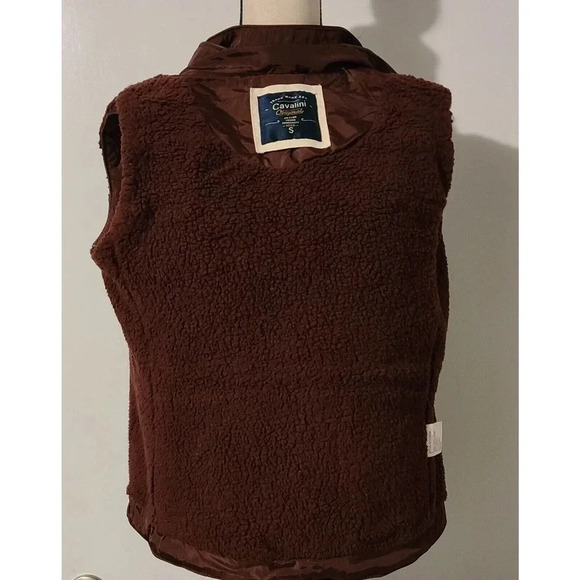 WOMEN'S CAVALINI QUILTED VEST FLEECE LINED SIDE GUSSETS BURGUNDY SIZE SMALL - Picture 7 of 9